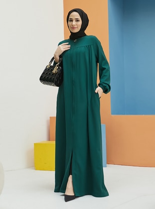 Zippered Abaya Emerald Green