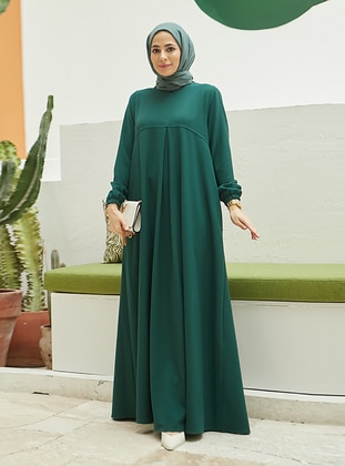Emerald - Crew neck - Unlined - Modest Dress - Neways