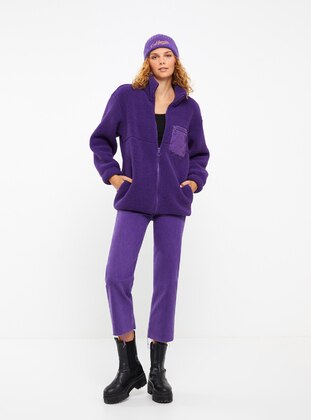 Purple - Unlined - Knit Cardigan - LC WAIKIKI