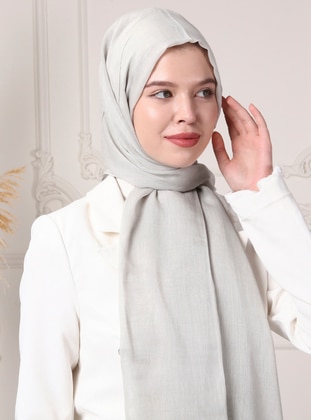 Solid Color Natural Cotton Shawl Light Grey