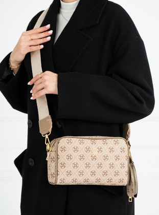 Rossi Leather Two Wallet Women Shoulder Bag Mink