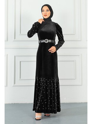 İmaj Butik Black Modest Evening Dress