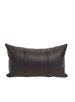 Sports Stitching Double Side Leather Rectangle Modern Cushion Cover,K 138 Dark Brown