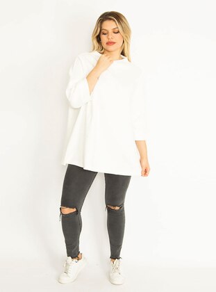 ŞANS White Plus Size Tunic