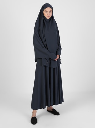  Medina Silk Jilbab - Gray - Mevanur Tesettür