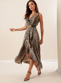 Fully Lined - Leopard - Black - Double-Breasted - Evening Dresses