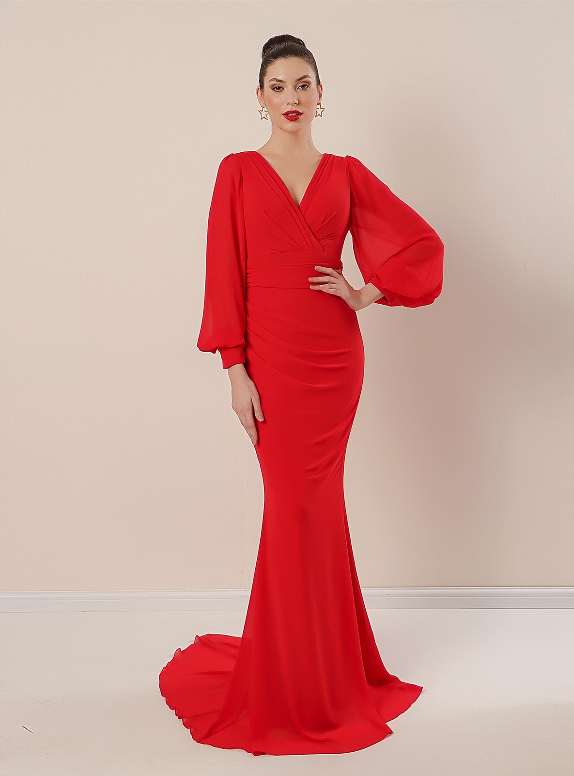 Fully Lined - Red - Double-Breasted - Evening Dresses