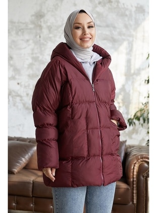 InStyle Maroon Puffer Jackets