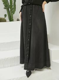 Black - Denim Skirt