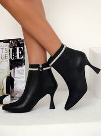Elegant Classic Boots Black With Stones