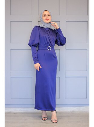 SARETEX Navy Blue Modest Evening Dress