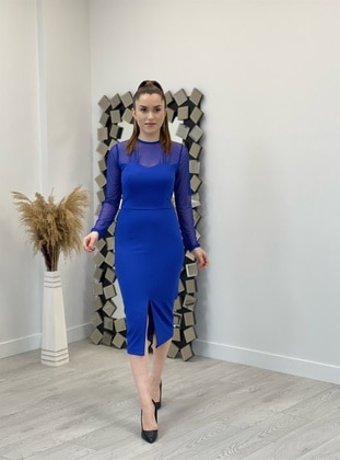 Sax blue - Evening Dresses - Giyim Masalı