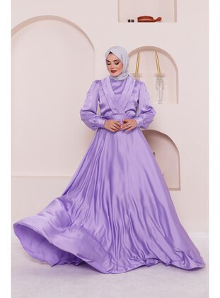 İmaj Butik Lilac Modest Evening Dress