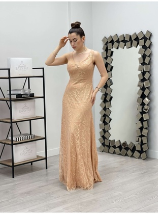 Gold color - Evening Dresses - Giyim Masalı