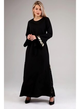 Black - Unlined - Modest Evening Dress - Ferace