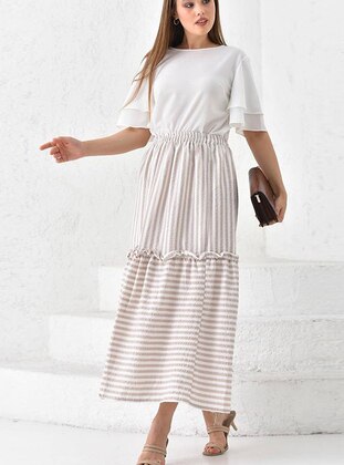 Mink - Stripe - Unlined - Skirt - Mapel