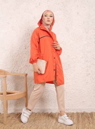 Roba Bias Hooded Raincoat Orange