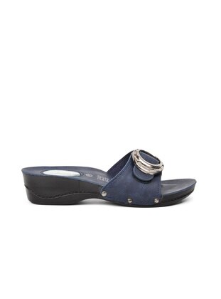 Aryan 68 788 Navy Blue Heel Women's Slippers With Jelli Blue