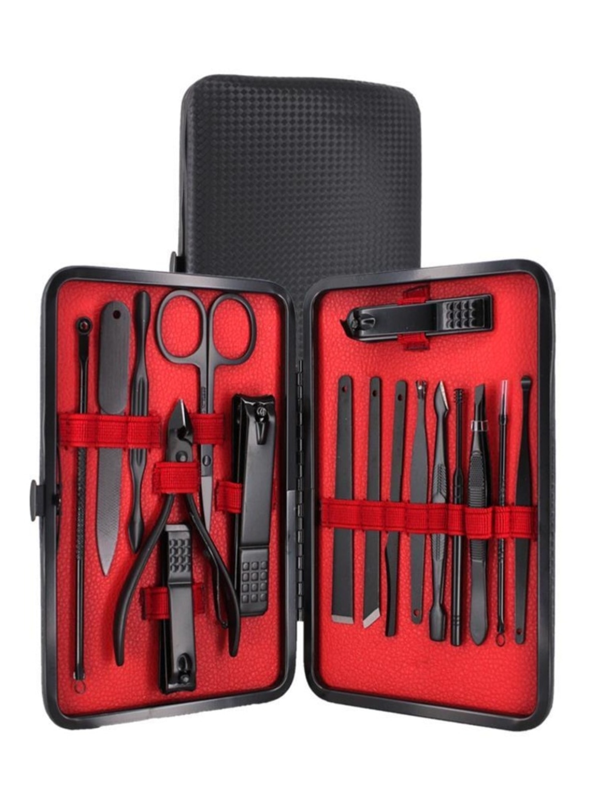 Wees Onderdrukking passend Black 17 Piece Manicure Set with Leather Case