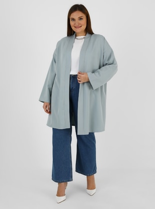 Unlined - Sea Green - Plus Size Kimono - Alia