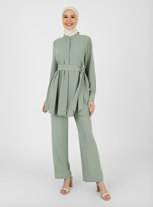 Green Almon - Unlined - Crew neck - Suit - Refka