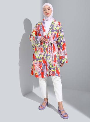 Unlined - Multi - Multi Color - Kimono - Benin