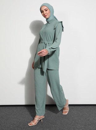 Green Almon - Unlined - Point Collar - Suit - Refka
