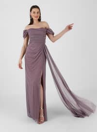 Half Lined - Powder - Evening Dresses - Drape