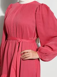Coral - Crew neck - Fully Lined - Modest Dress