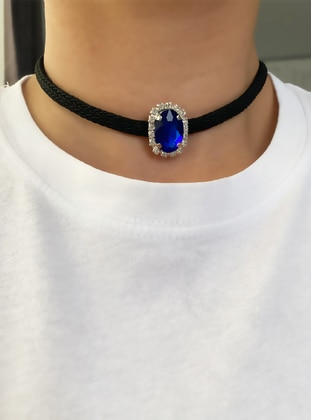 Blue - Black - Necklace - im Design
