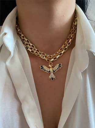 Gold - Black - Necklace - im Design