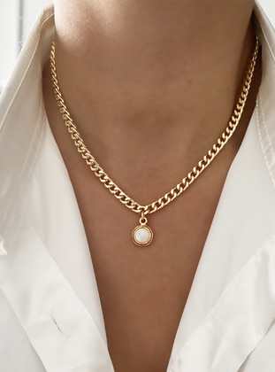 Ecru - Gold Color - Necklace - im Design