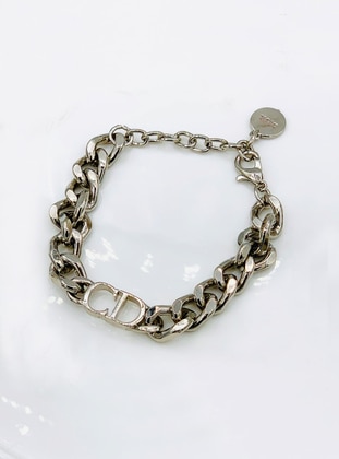 Cd Letter Chain Bracelet Silver