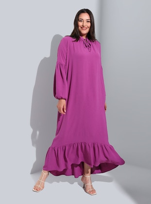 Fuchsia - Unlined - Plus Size Dress - Alia