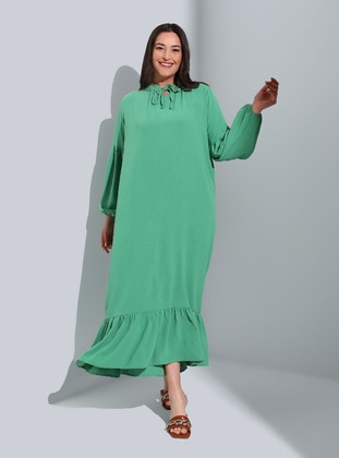 Meadow Green - Unlined - Plus Size Dress - Alia