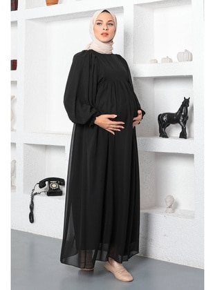 Black - Maternity Evening Dress - MISSVALLE