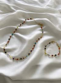 Multicolor Necklace Bracelet Set Multicolor