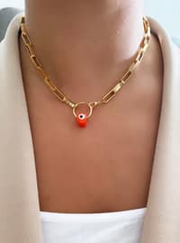 Gold - Orange - Necklace