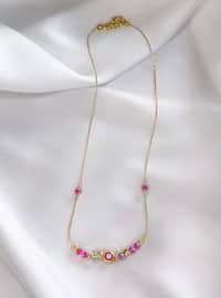 Gold - Pink - Necklace
