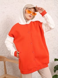 Hooded College Sweatshirt Orange