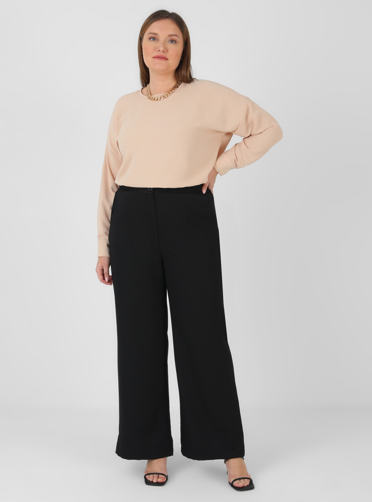 Black plus size pants