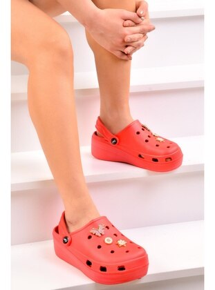 Red - Slippers - Odesa Ayakkabı