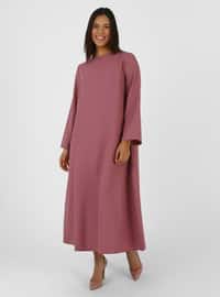 وردي - نسيج غير مبطن - قبة مدورة - فستان مقاس كبير
