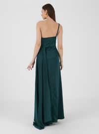 Half Lined - Emerald - Evening Dresses - Drape