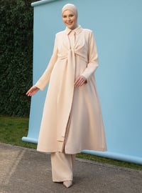 Cream - Fully Lined - Point Collar - Topcoat
