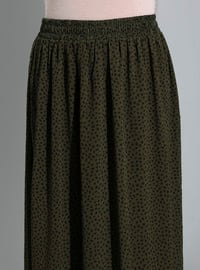 Black - Khaki - Polka Dot - Fully Lined - Plus Size Skirt