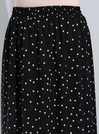 Black - White - Polka Dot - Fully Lined - Plus Size Skirt