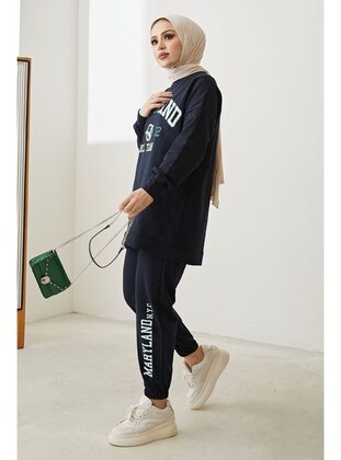 Navy Blue - Tracksuit Set - In Style