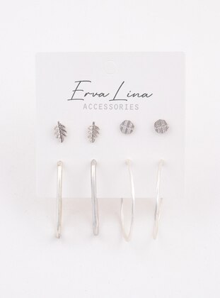 Silver color - Earring - Ervalina Aksesuar