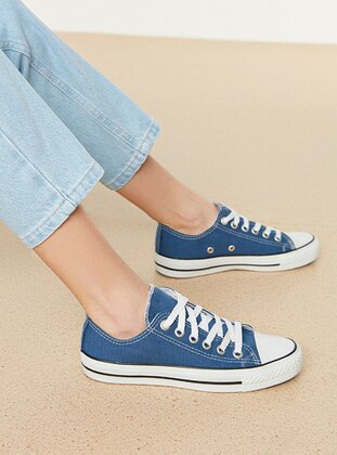 Blue - Sport - Linen - Sports Shoes - Siya Deri
